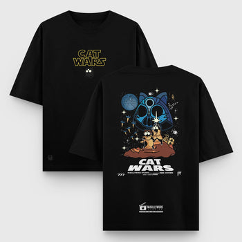 Camiseta Oversize Cat Wars - Camiseta Oversize - Talla: S - Geek Hunters