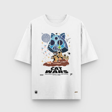 Camiseta Oversize Cat Wars | Frontal - Camiseta Oversize - Talla: S - Geek Hunters