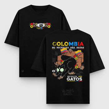 Camiseta Oversize Colombia sin Ratas - Camiseta Oversize - Talla: S - Geek Hunters