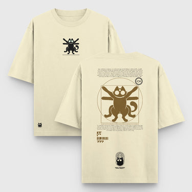 Camiseta Oversize Gato de Vitruvio - Camiseta Oversize - Talla: S - Geek Hunters