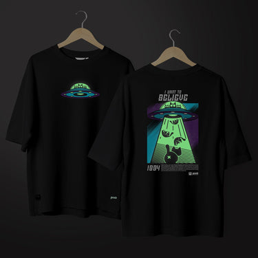Camiseta Oversize - I want to Believe - Camiseta Oversize - Talla: S - Geek Hunters