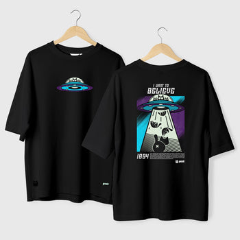 Camiseta Oversize - I want to Believe - Camiseta Oversize - Talla: S - Geek Hunters