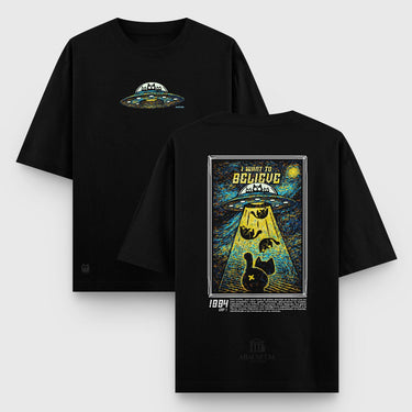 Camiseta Oversize I Want To Believe X MVC - Camiseta Oversize - Talla: S - Geek Hunters