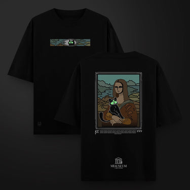 Camiseta Oversize La Miau Lisa - Camiseta Oversize - Talla: S - Geek Hunters