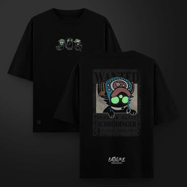 Camiseta Oversize Miau Piece - Camiseta Oversize - Talla: Negra (Glow in the dark) - Geek Hunters