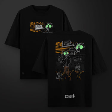 Camiseta Oversize Negra Chiste 1 – El León y el Jabón - Camiseta Oversize - Talla: S - Geek Hunters