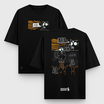 Camiseta Oversize Negra Chiste 1 – El León y el Jabón - Camiseta Oversize - Talla: S - Geek Hunters