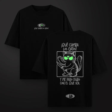 Camiseta Oversize Que Chimba Los Gatos - Camiseta Oversize - Talla: S - Geek Hunters