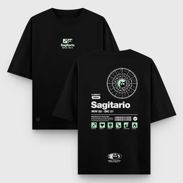 Camiseta Oversize Sagitario Glow in the Dark - Camiseta Oversize - Talla: S - Geek Hunters