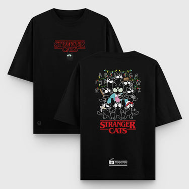 Camiseta Oversize Stranger Cats - Camiseta Oversize - Talla: S - Geek Hunters