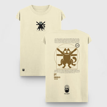 Camiseta Oversize Tank - Gato de Vitruvio - Camiseta Oversize Tank - Talla: S - Geek Hunters