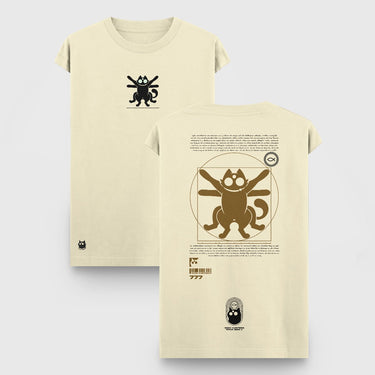 Camiseta Oversize Tank - Gato de Vitruvio - Camiseta Oversize Tank - Talla: S - Geek Hunters
