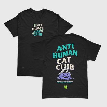 Camiseta Regular Fit Anti Human Cat Club | Miaulloween - Camiseta - Talla: S - Geek Hunters