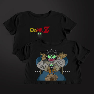 Crop Top Cat Ball Z - Crop Top - Talla: Negro (Glow in the Dark) - Geek Hunters