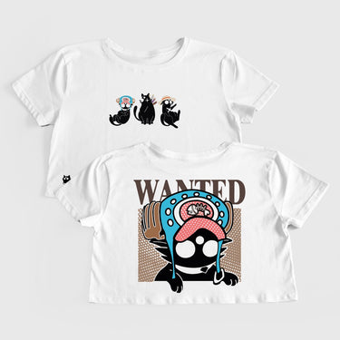Crop Top Miau Piece - Crop Top - Talla: Blanco - Geek Hunters