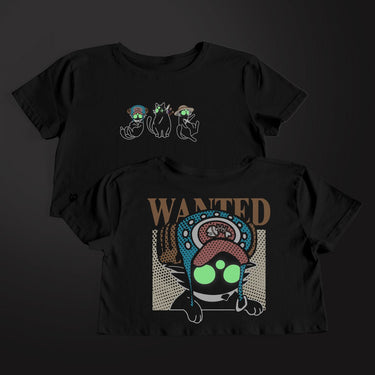 Crop Top Miau Piece - Crop Top - Talla: Negro (Glow in the Dark) - Geek Hunters