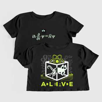 Crop Top Schrodinger Cat Glow - Neon - Crop Top - Talla: S - Geek Hunters