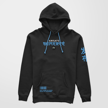 Hoodie Arigato Sumercé | Colab @iamliberado - Ropa y accesorios - Talla: S Unisex - Geek Hunters